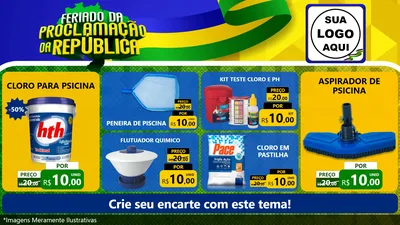 Modelo de TV para TV Horizontal com o tema Feriado da Proclamação da República para Produtos para Piscina