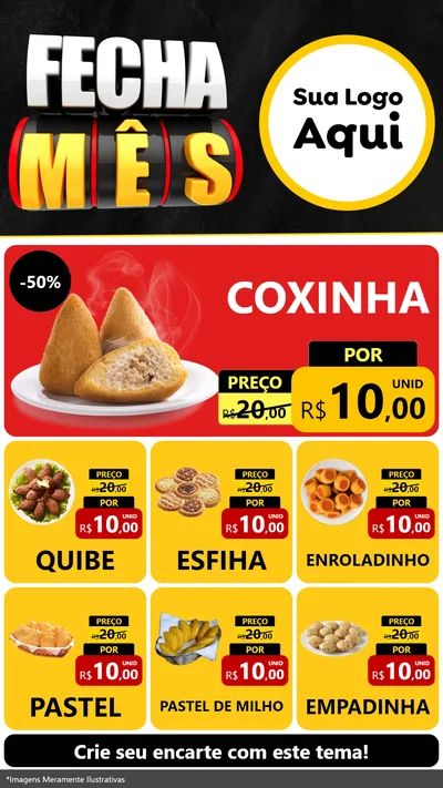 Modelo de Rede Social para Stories com o tema Fecha Mês para Salgadaria