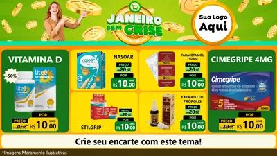 Modelo de TV para TV Horizontal com o tema Janeiro Sem Crise para Farmácia