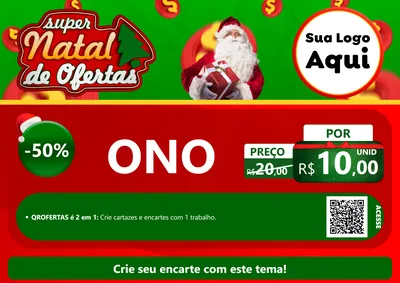 Modelo de Cartaz para Cartaz A4 Horizontal com o tema Super Natal de Ofertas para Óticas