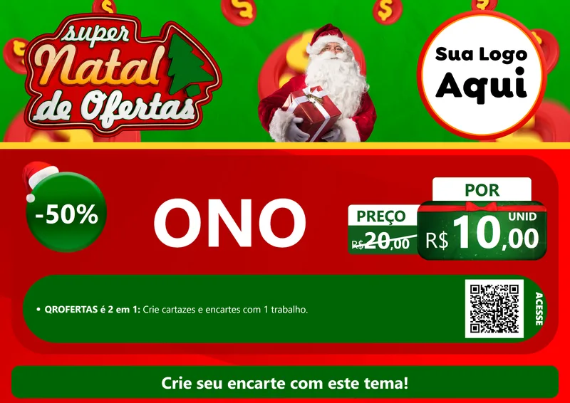 Modelo de Cartaz para Cartaz A4 Horizontal com o tema Super Natal de Ofertas para Óticas