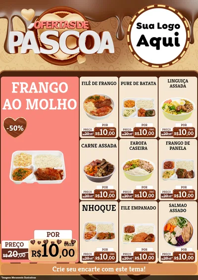 Modelo de Encarte para Encarte A4 Vertical com o tema Ofertas de Páscoa para Restaurante