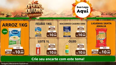 Modelo de TV para TV Horizontal com o tema Ofertas de Outono - Vem, Aproveite! para Supermercado