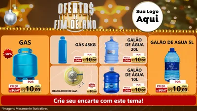 Modelo de TV para TV Horizontal com o tema Ofertas de Fim de Ano para Água e gás