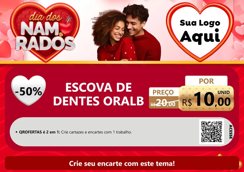 Modelo de Cartaz para Cartaz A4 Horizontal com o tema Dia dos Namorados para Higiene Pessoal