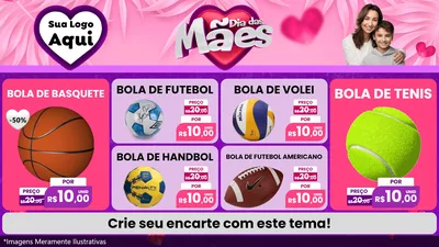 Modelo de TV para TV Horizontal com o tema Dia das Mães para Artigos Esportivos