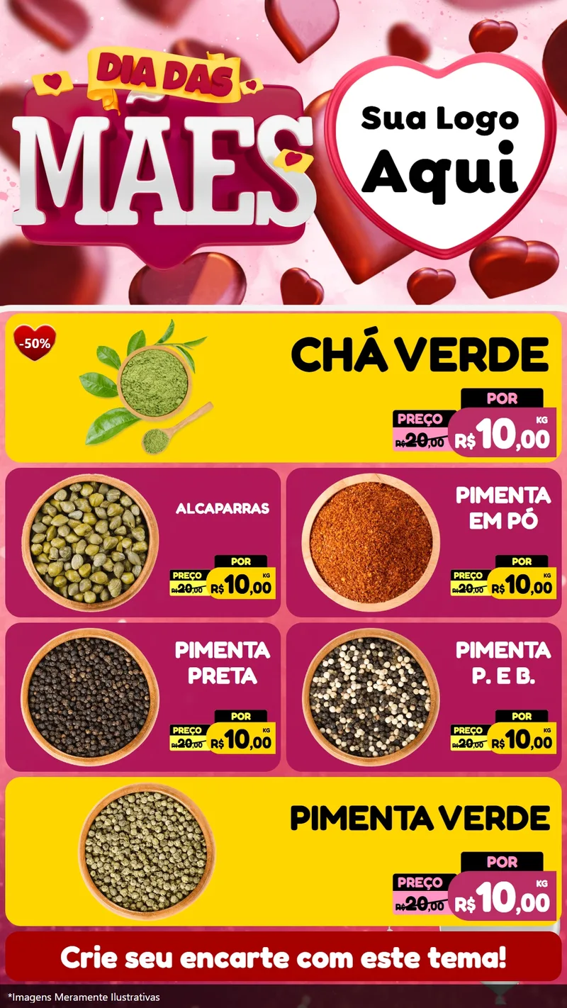 Modelo de TV para TV Vertical com o tema Dia Das Mães para Produtos Naturais