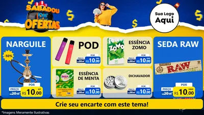 Modelo de TV para TV Horizontal com o tema Sabadou de Ofertas para Tabacaria