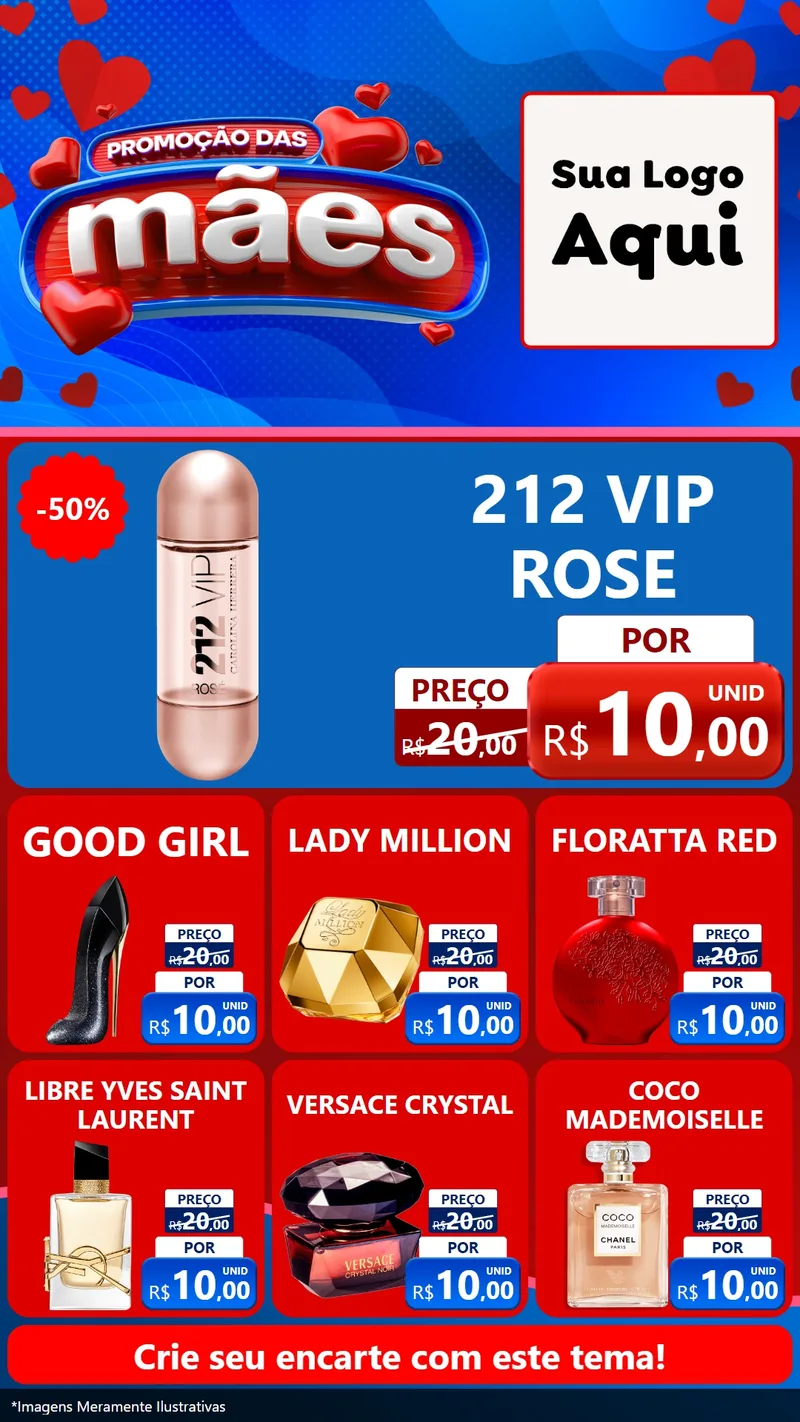 Modelo de Rede Social para Stories com o tema Promoção das Mães para Perfumes