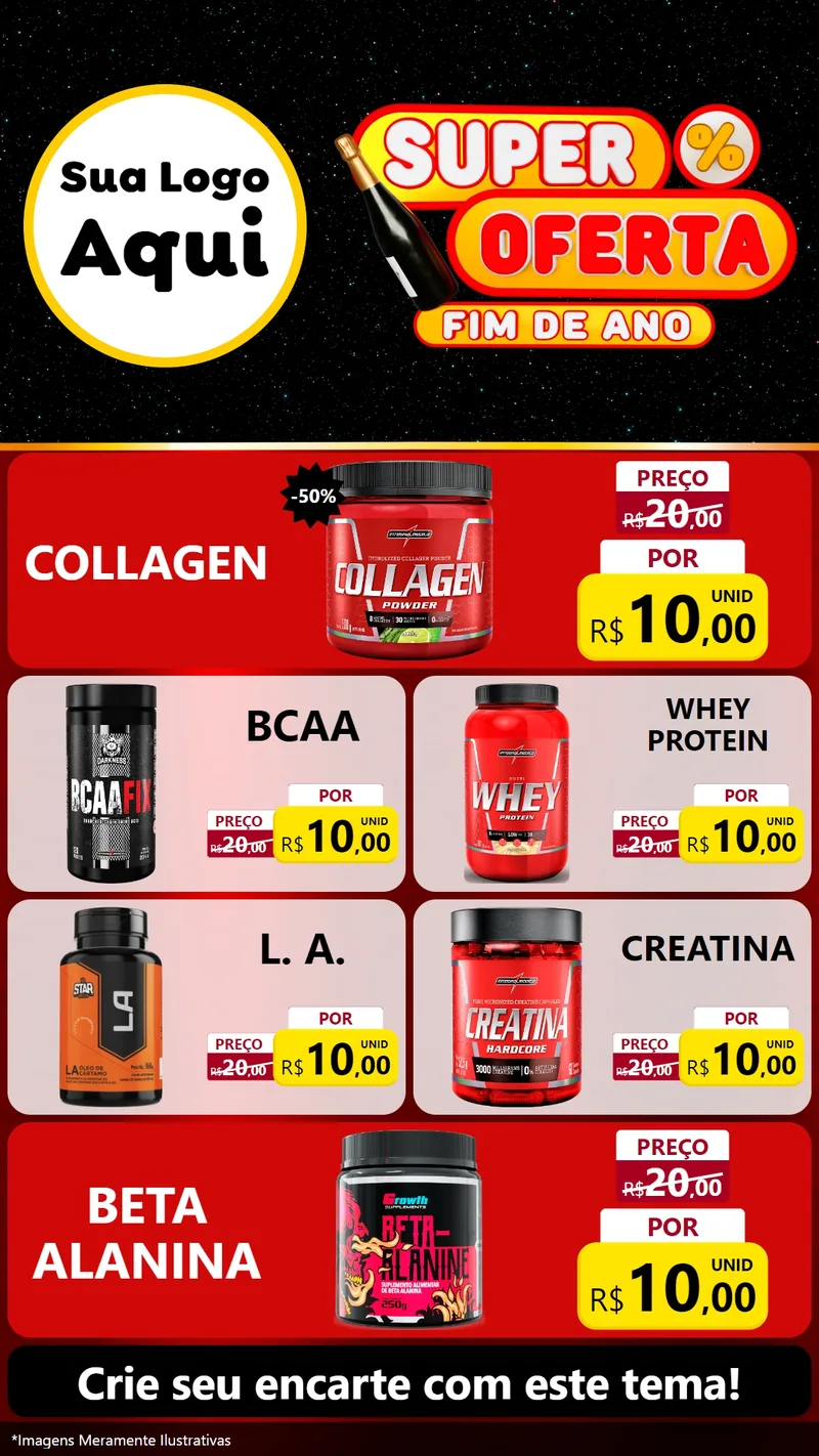 Modelo de TV para TV Vertical com o tema Super Oferta Fim de Ano para Suplementos alimentares