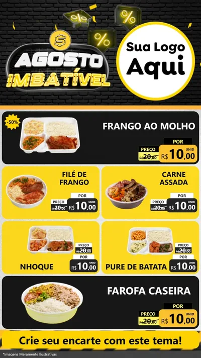 Modelo de TV para TV Vertical com o tema Agosto Imbatível para Restaurante