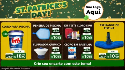 Modelo de TV para TV Horizontal com o tema St Patriks Day para Produtos para Piscina