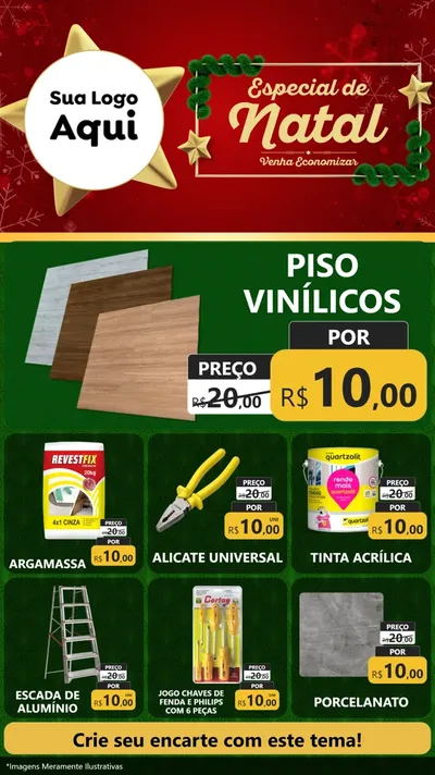 Modelo de Rede Social para Stories com o tema Especial de Natal para Material para Construção