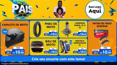 Modelo de TV para TV Horizontal com o tema Dia dos Pais para Moto peças