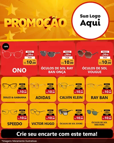 Modelo de Rede Social para Feed Instagram com o tema Promoção para Óticas