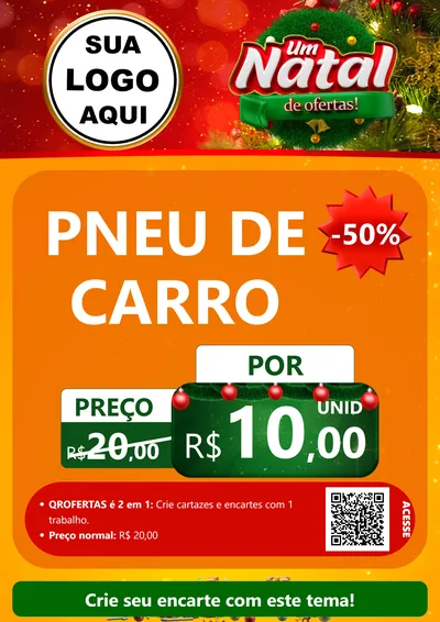 Modelo de Cartaz para Cartaz A4 Vertical com o tema Um Natal de Ofertas para Auto peças