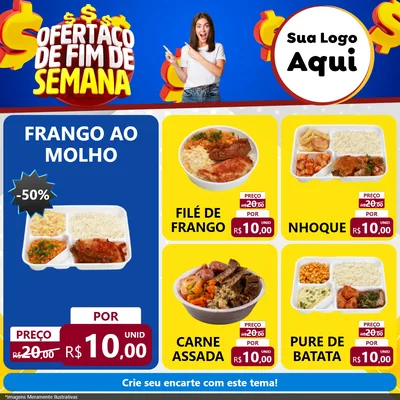 Modelo de Rede Social para Feed Facebook com o tema Ofertaço de Fim de Semana para Restaurante