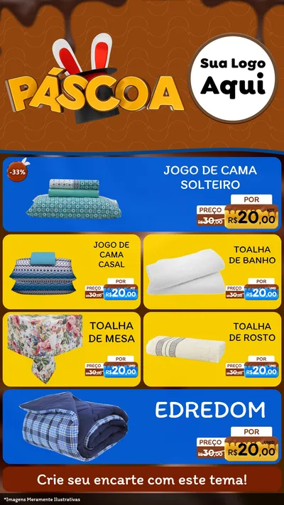Modelo de TV para TV Vertical com o tema Páscoa para Cama, Mesa e Banho