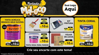 Modelo de TV para TV Horizontal com o tema Feriado Maluco para Tintas e Ferramentas
