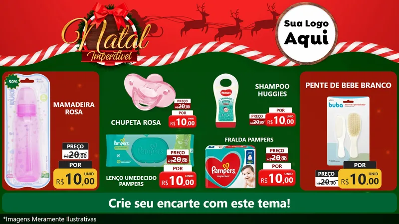 Modelo de TV para TV Horizontal com o tema Natal Imperdível para Bebês