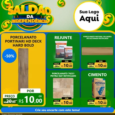 Modelo de Rede Social para Feed Facebook com o tema Saldão da Indepêndencia para Pisos e revestimentos