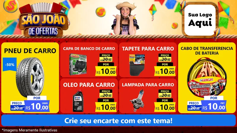 Modelo de TV para TV Horizontal com o tema São João de Ofertas para Auto peças