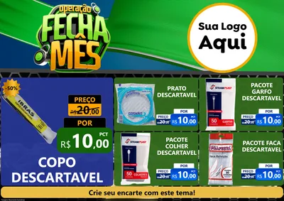 Modelo de Encarte para Encarte A4 Horizontal com o tema Operação Fecha Mês para Embalagens