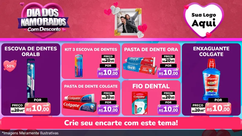 Modelo de TV para TV Horizontal com o tema Dia Dos Namorados Com Desconto para Higiene Pessoal