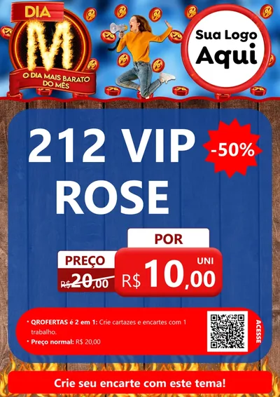 Modelo de Cartaz para Cartaz A4 Vertical com o tema Dia M - O Dia Mais Barato Do Mês para Perfumes