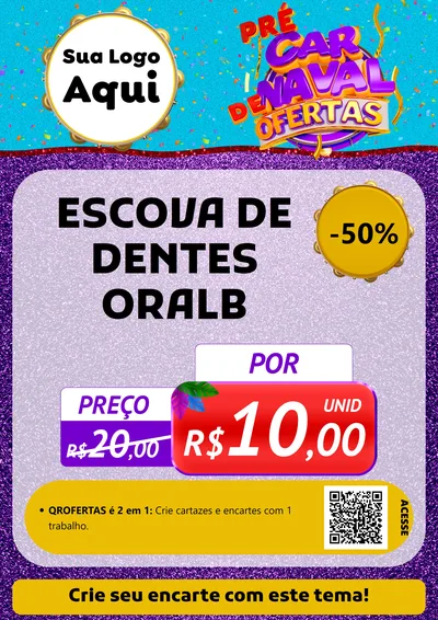 Modelo de Cartaz para Cartaz A4 Vertical com o tema Pré Carnaval de Ofertas para Higiene Pessoal