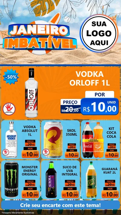 Modelo de Rede Social para Stories com o tema Janeiro Imbatível para Distribuidora de bebidas