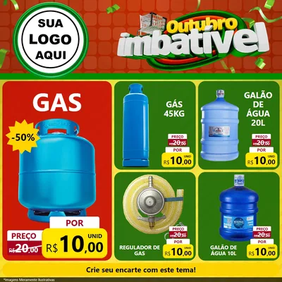 Modelo de Rede Social para Feed Facebook com o tema Outubro Imbatível para Água e gás