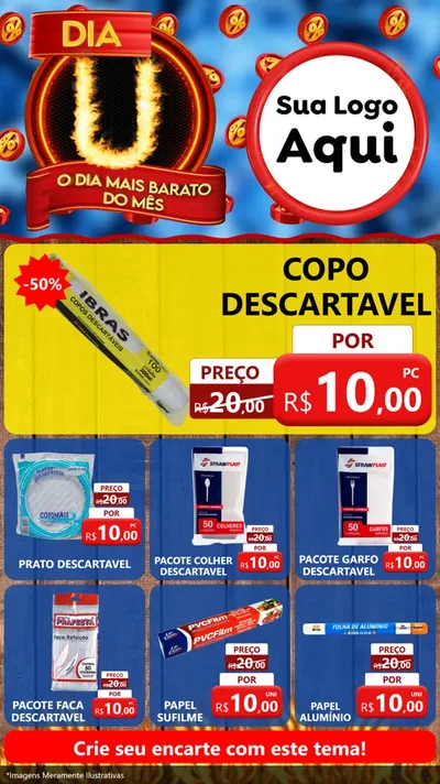 Modelo de Rede Social para Stories com o tema Dia U - O Dia Mais Barato Do Mês para Embalagens