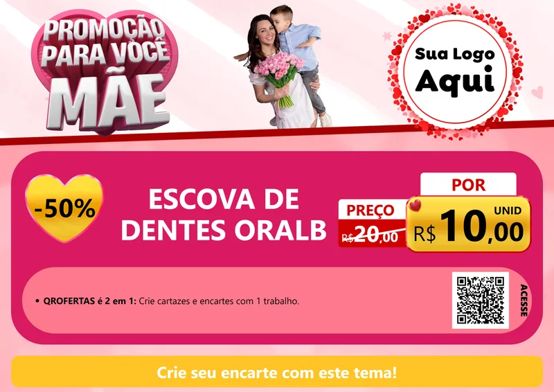 Modelo de Cartaz para Cartaz A4 Horizontal com o tema Promoção Para Você Mãe para Higiene Pessoal