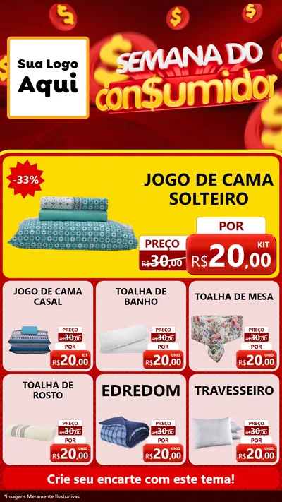 Modelo de Rede Social para Stories com o tema Semana do Consumidor para Cama, Mesa e Banho