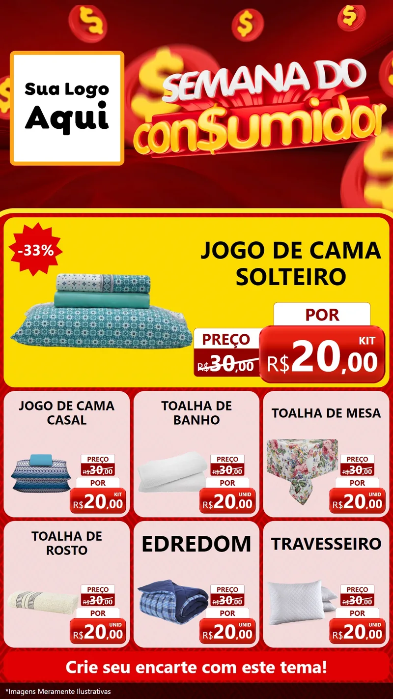 Modelo de Rede Social para Stories com o tema Semana do Consumidor para Cama, Mesa e Banho