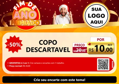 Modelo de Cartaz para Cartaz A4 Horizontal com o tema Fim de Ano Premiado para Embalagens