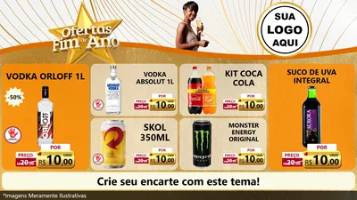 Modelo de TV para TV Horizontal com o tema Ofertas Fim de Ano para Distribuidora de bebidas