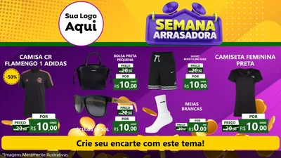 Modelo de TV para TV Horizontal com o tema Semana Arrasadora para Roupas e acessórios