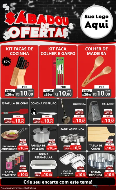 Modelo de Encarte para Encarte Grande com o tema Sabadou de Ofertas para Utilidades Domésticas