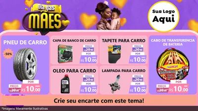 Modelo de TV para TV Horizontal com o tema Dia das Mães para Auto peças