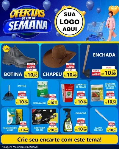 Modelo de Rede Social para Feed Instagram com o tema Ofertas de Fim de Semana para Agropecuária