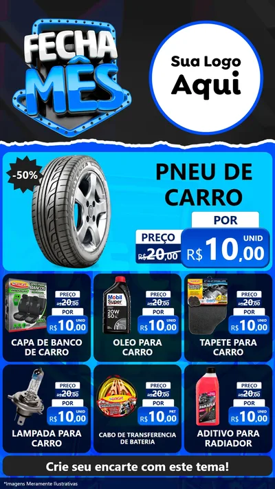 Modelo de Rede Social para Stories com o tema Fecha Mês para Auto peças