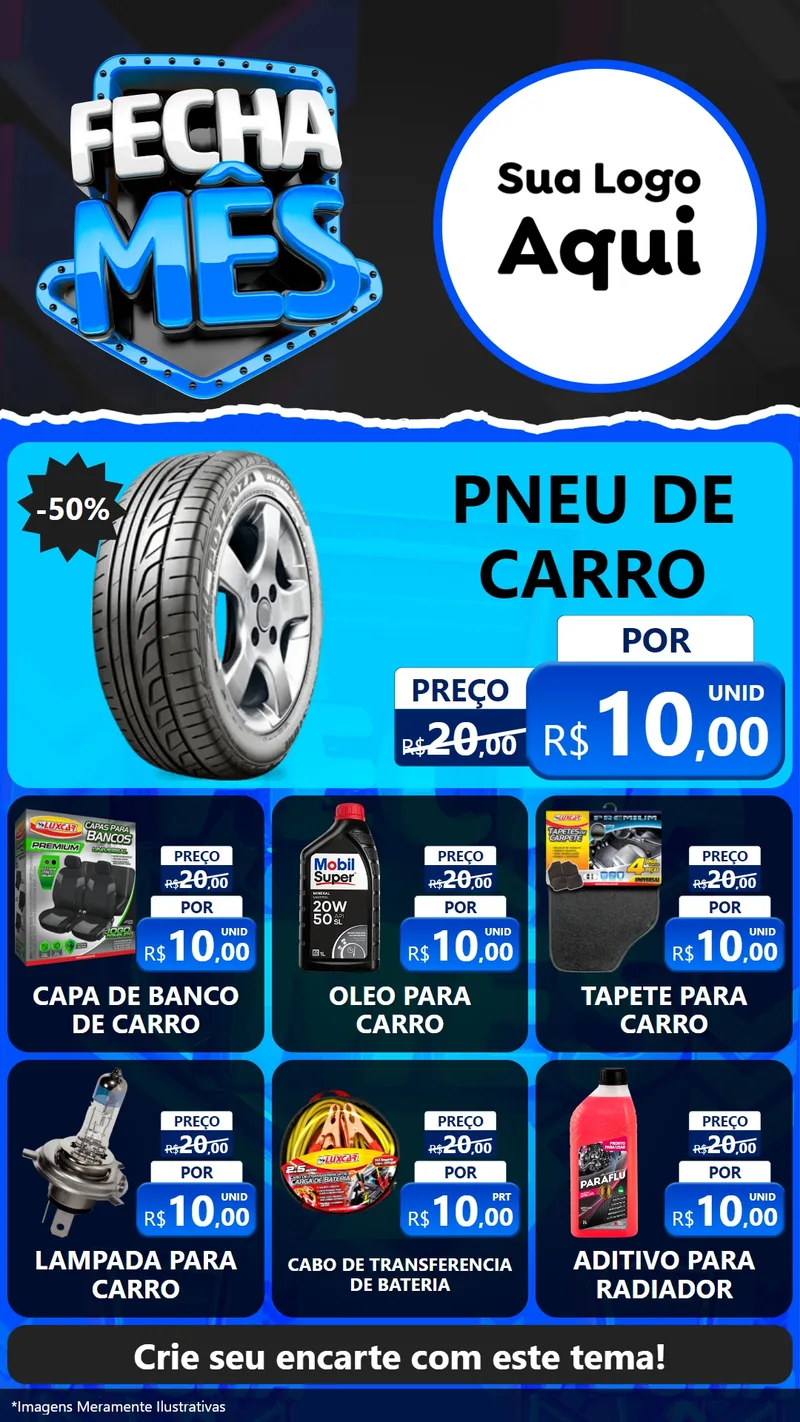 Modelo de Rede Social para Stories com o tema Fecha Mês para Auto peças