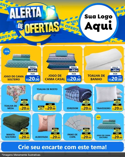 Modelo de Rede Social para Feed Instagram com o tema Alerta de Ofertas para Cama, Mesa e Banho