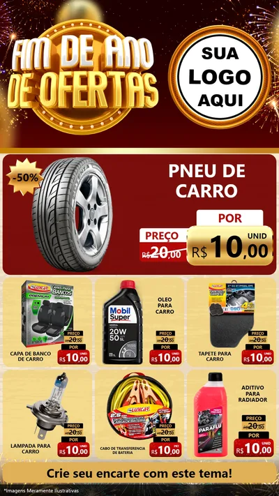 Modelo de Rede Social para Stories com o tema Fim de Ano de Ofertas para Auto peças