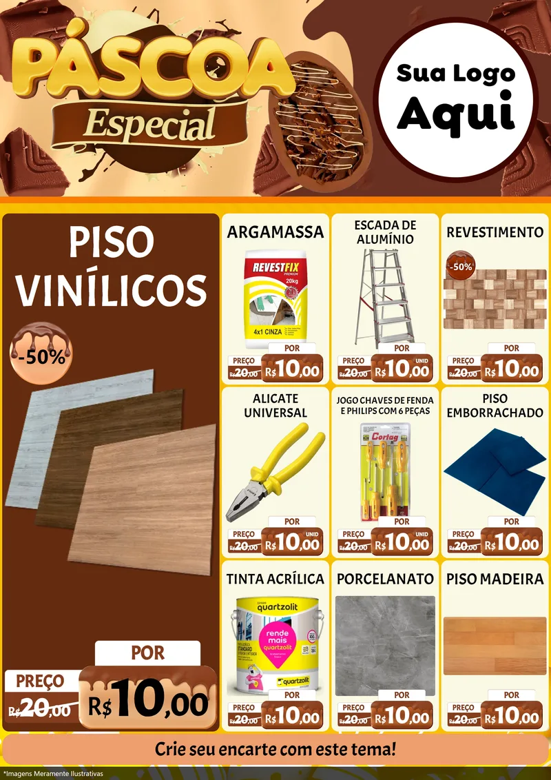 Modelo de Encarte para Encarte A4 Vertical com o tema Páscoa Especial para Material para Construção