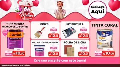 Modelo de TV para TV Horizontal com o tema Mês da Mulher para Tintas e Ferramentas