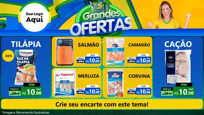 Modelo de TV para TV Horizontal com o tema Grandes Ofertas para Peixaria