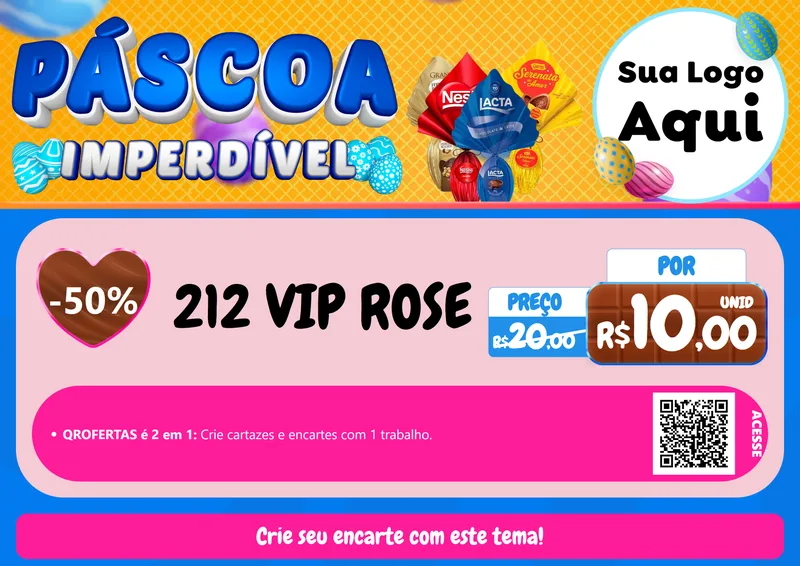 Modelo de Cartaz para Cartaz A4 Horizontal com o tema Páscoa Imperdível para Perfumes